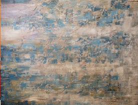 Textured Blue Horizon Large Artwork